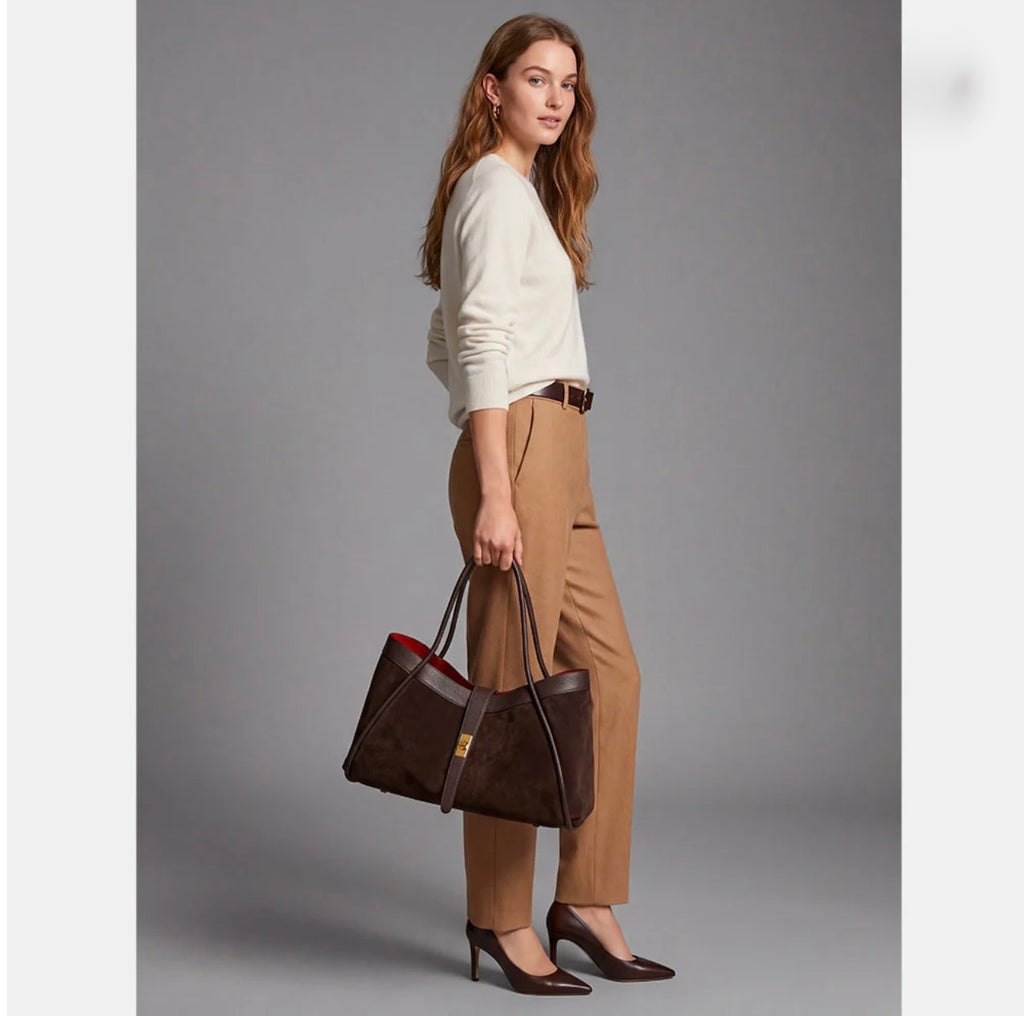 The Siena Suede & Leather Tote Bag