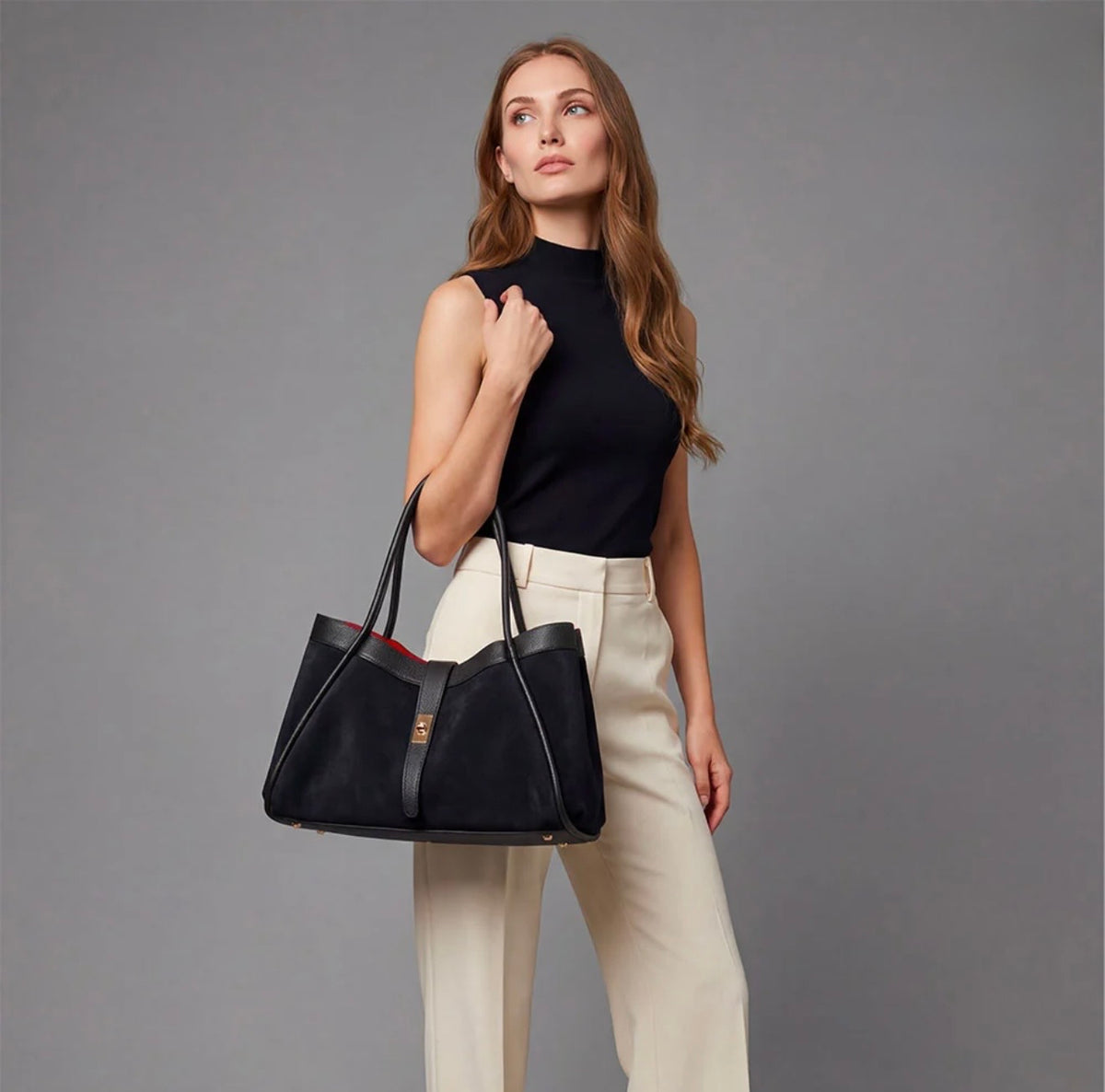 The Siena Suede & Leather Tote Bag