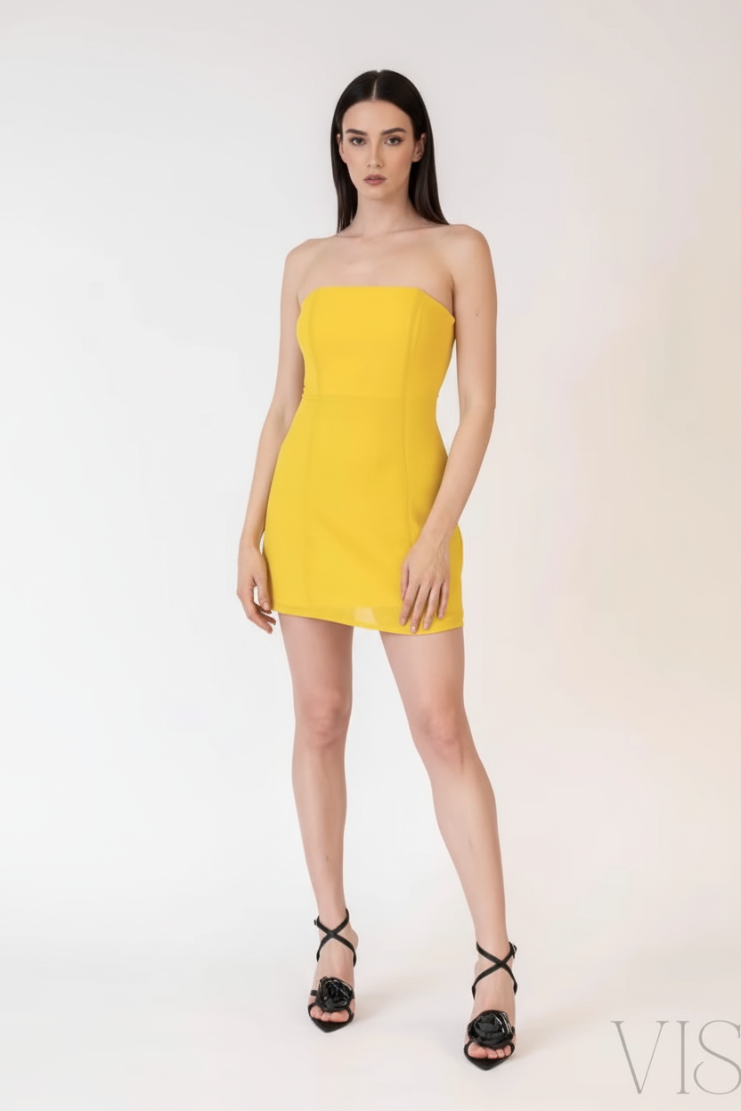 The Elara | Sculptural Off-Shoulder Summer Mini Dress