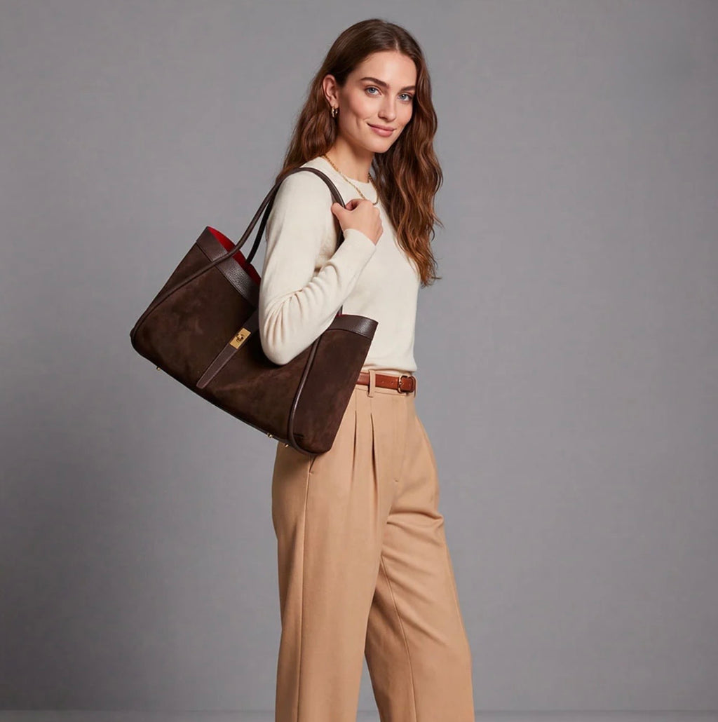The Siena Suede & Leather Tote Bag