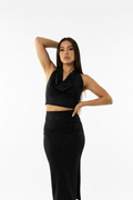 Black bling skirt & top set