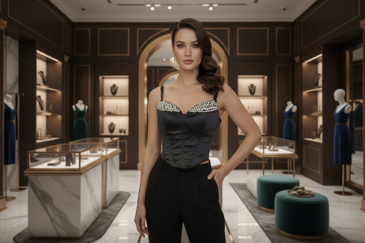 The Starlight Onyx Bustier  Corset | NADIVA private Vault
