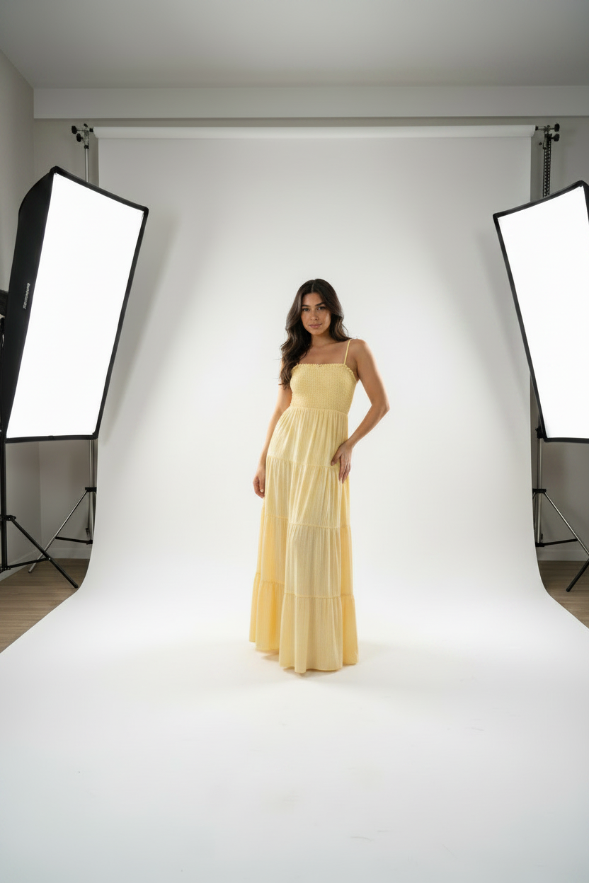 The Sorrento Smocked Tiered Maxi Dress