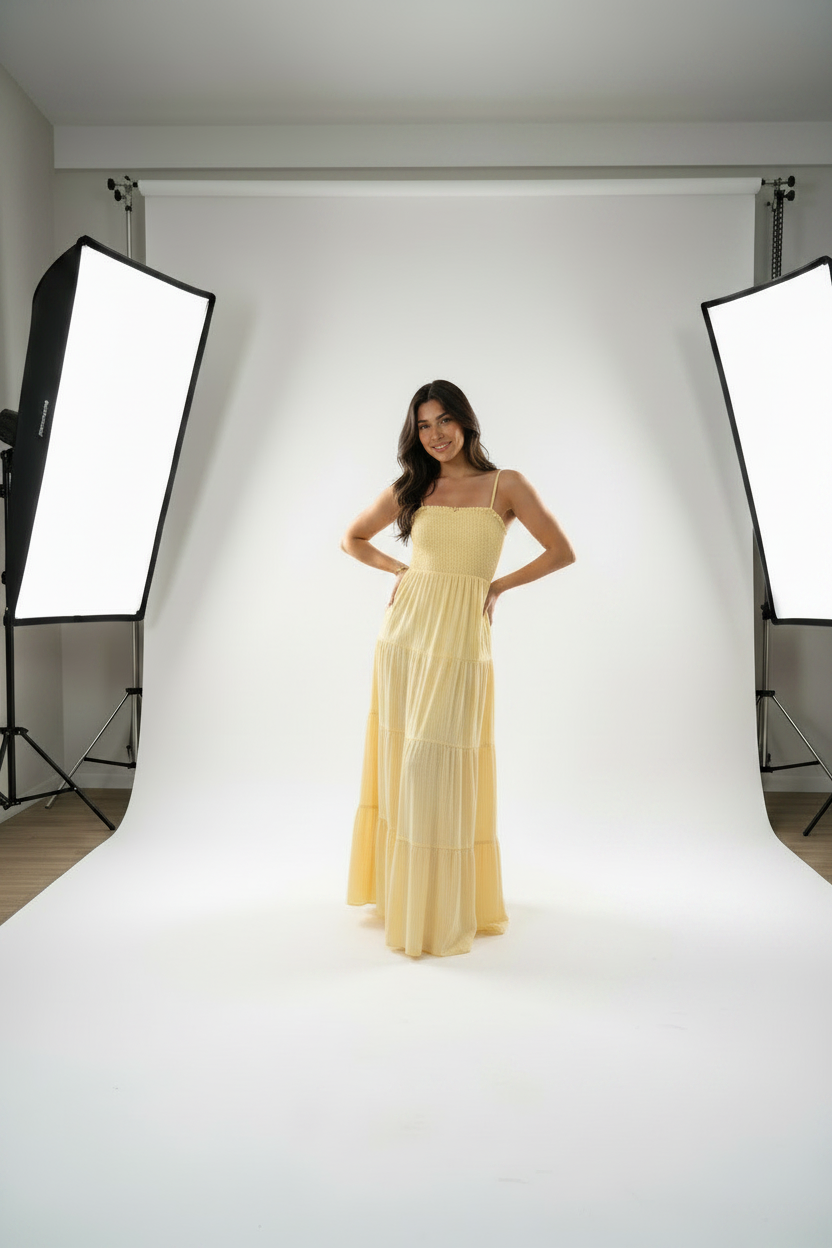 The Sorrento Smocked Tiered Maxi Dress