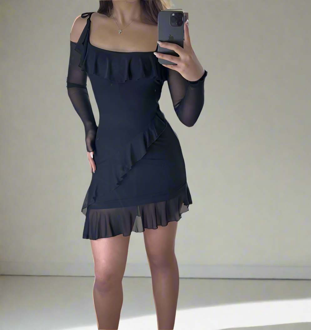 The Elena Mini Dress  l  Romantic Noir