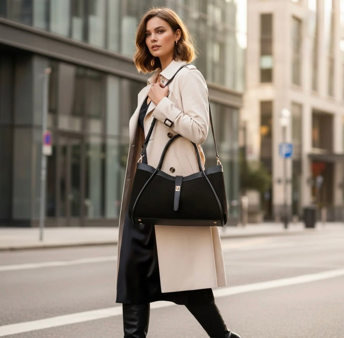 The Siena Suede & Leather Tote Bag