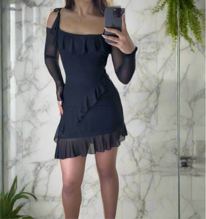 The Elena Mini Dress  l  Romantic Noir
