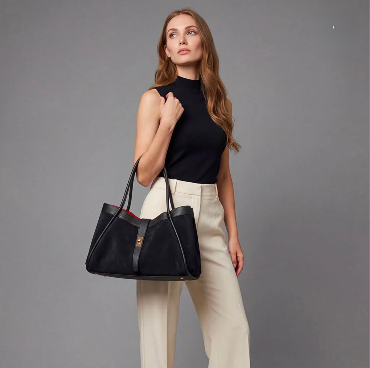 The Siena Suede & Leather Tote Bag