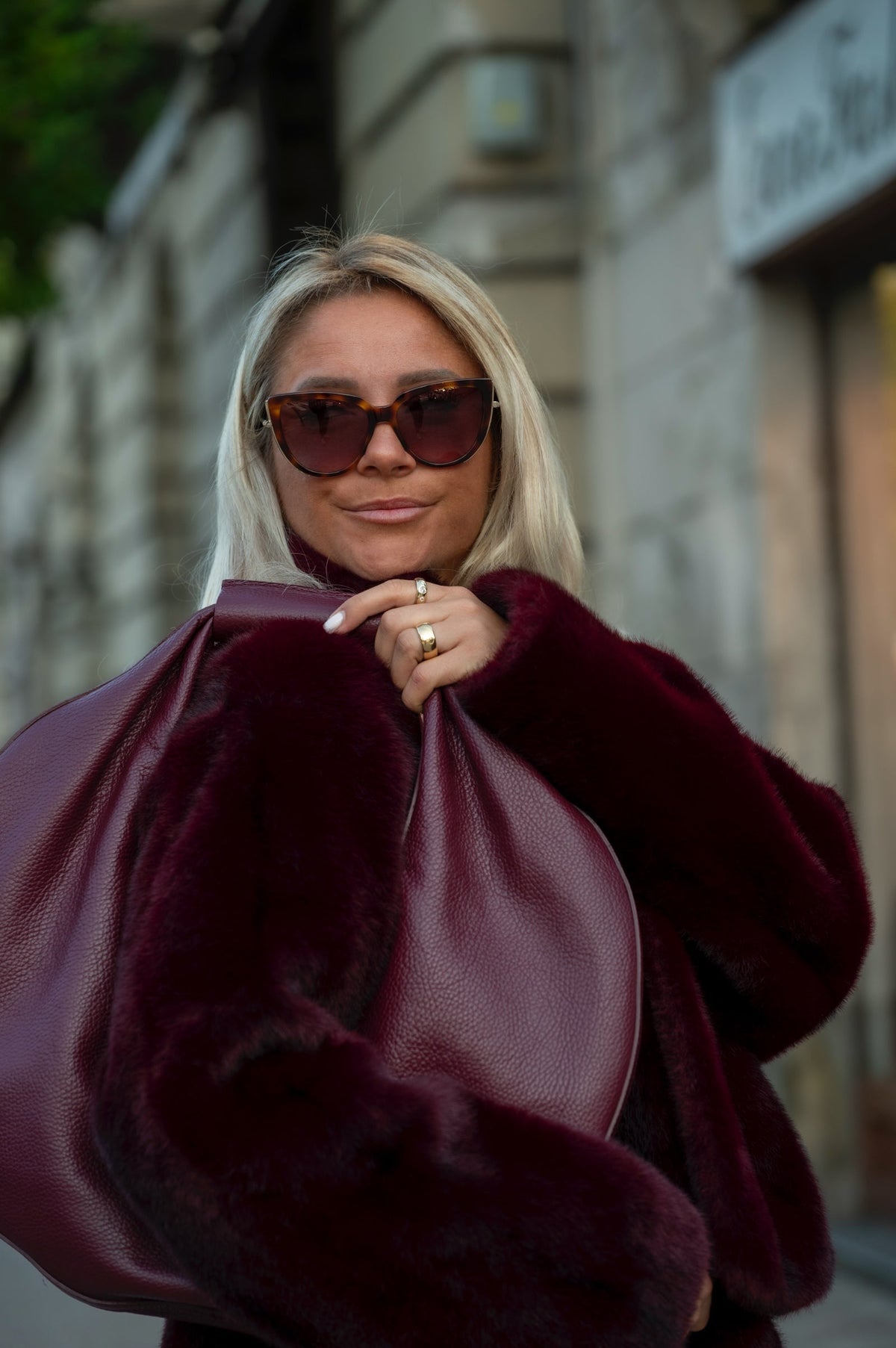 The Luna Pebble Grain Leather Sculptural Crescent Bag