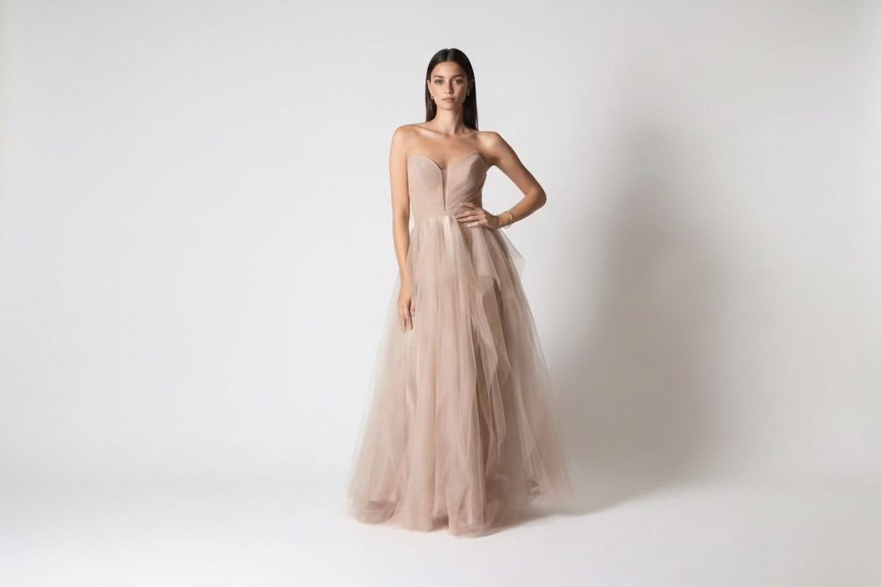 The Oriana | Contrast Drape Halter Gown - Maxi Dress