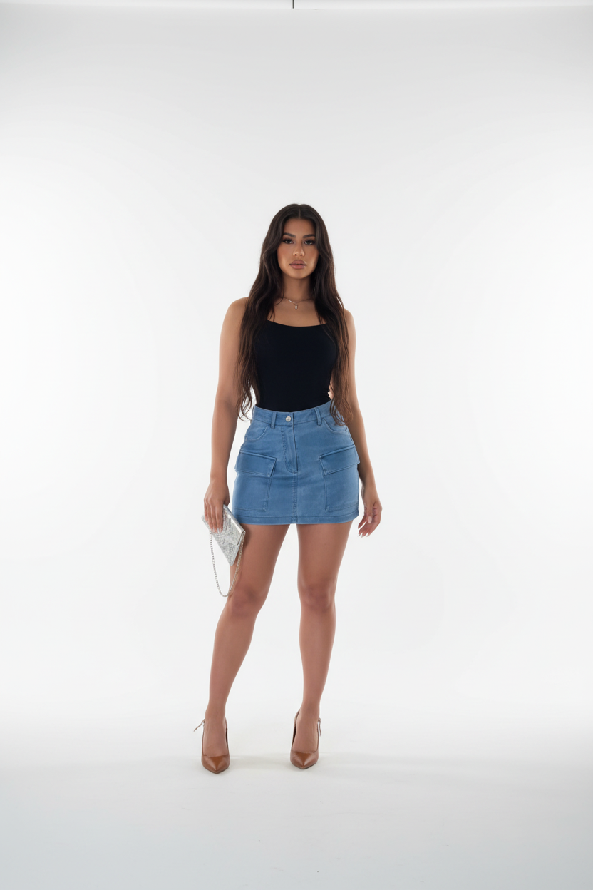The Denim Cargo mini skirt