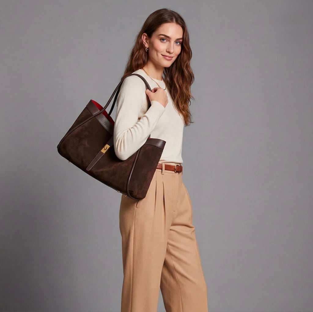 The Siena Suede & Leather Tote Bag