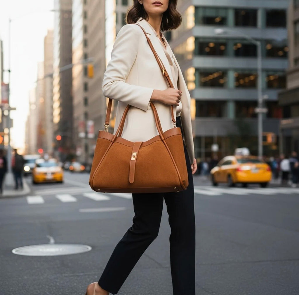 The Siena Suede & Leather Tote Bag