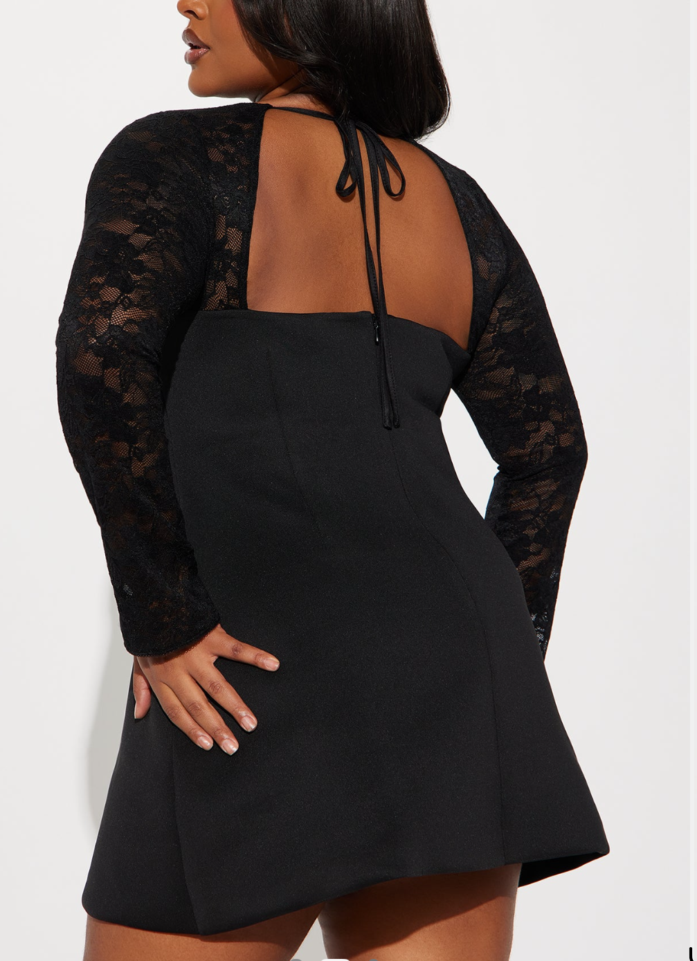 The Valentina lLace-Established Mini Dress with signature    Sleeves