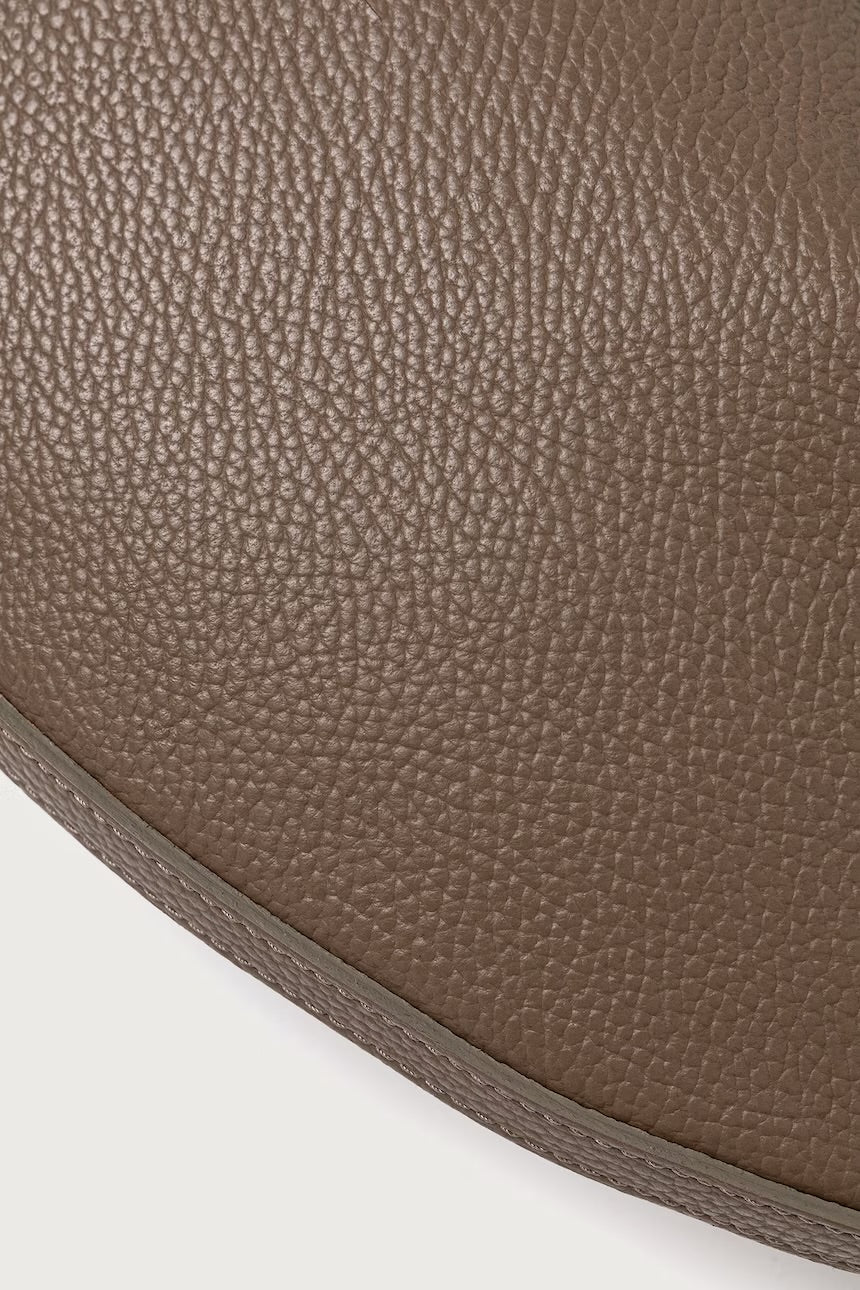 The Luna Pebble Grain Leather Sculptural Crescent Bag