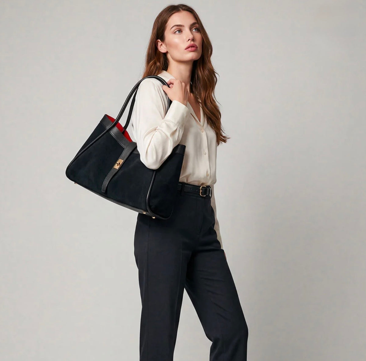 The Siena Suede & Leather Tote Bag