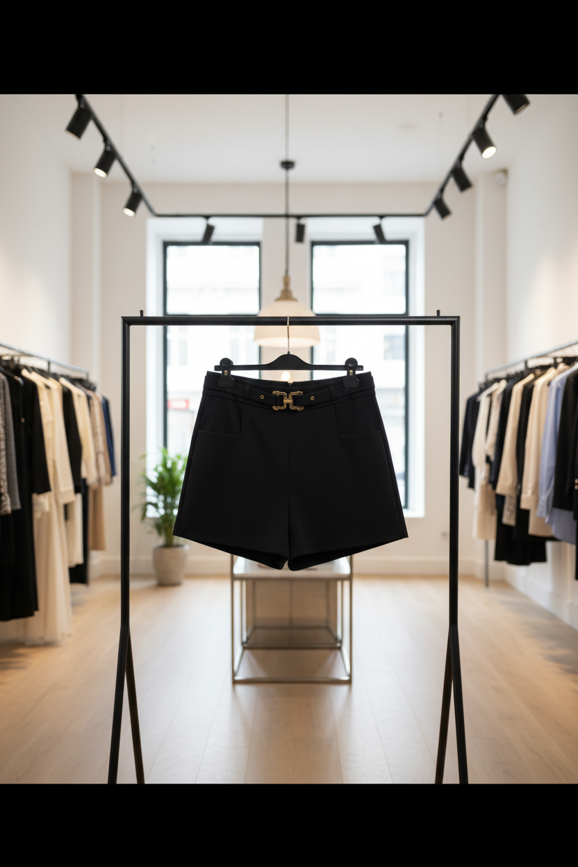 Black short with gold detailing