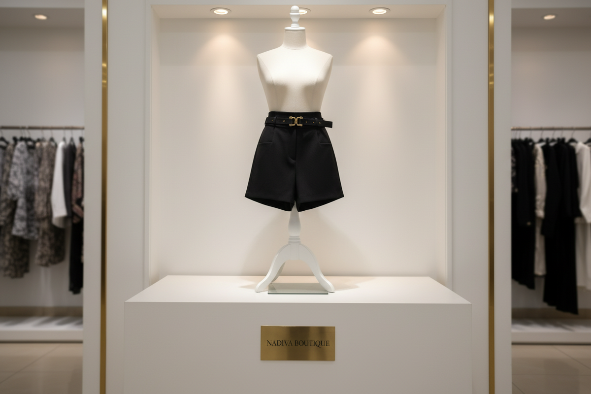 Black short with gold detailing