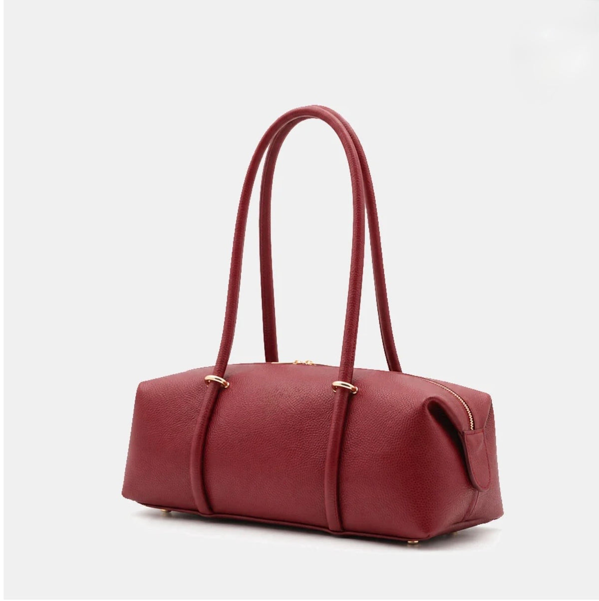 The Milano East-West Leather Barrel Tote