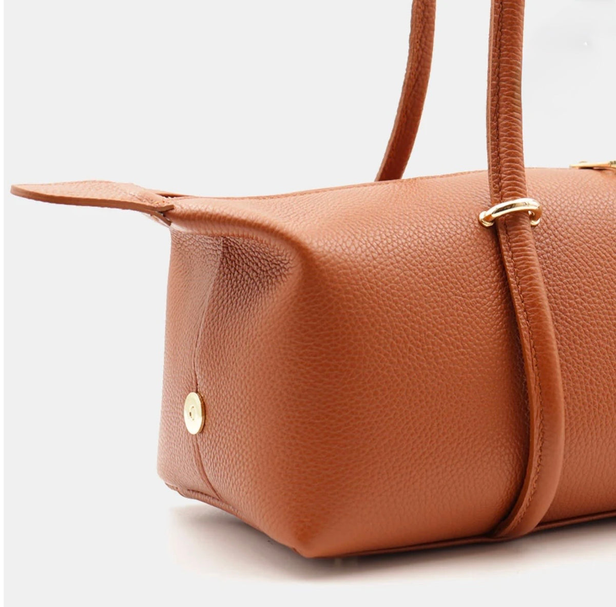 The Milano East-West Leather Barrel Tote