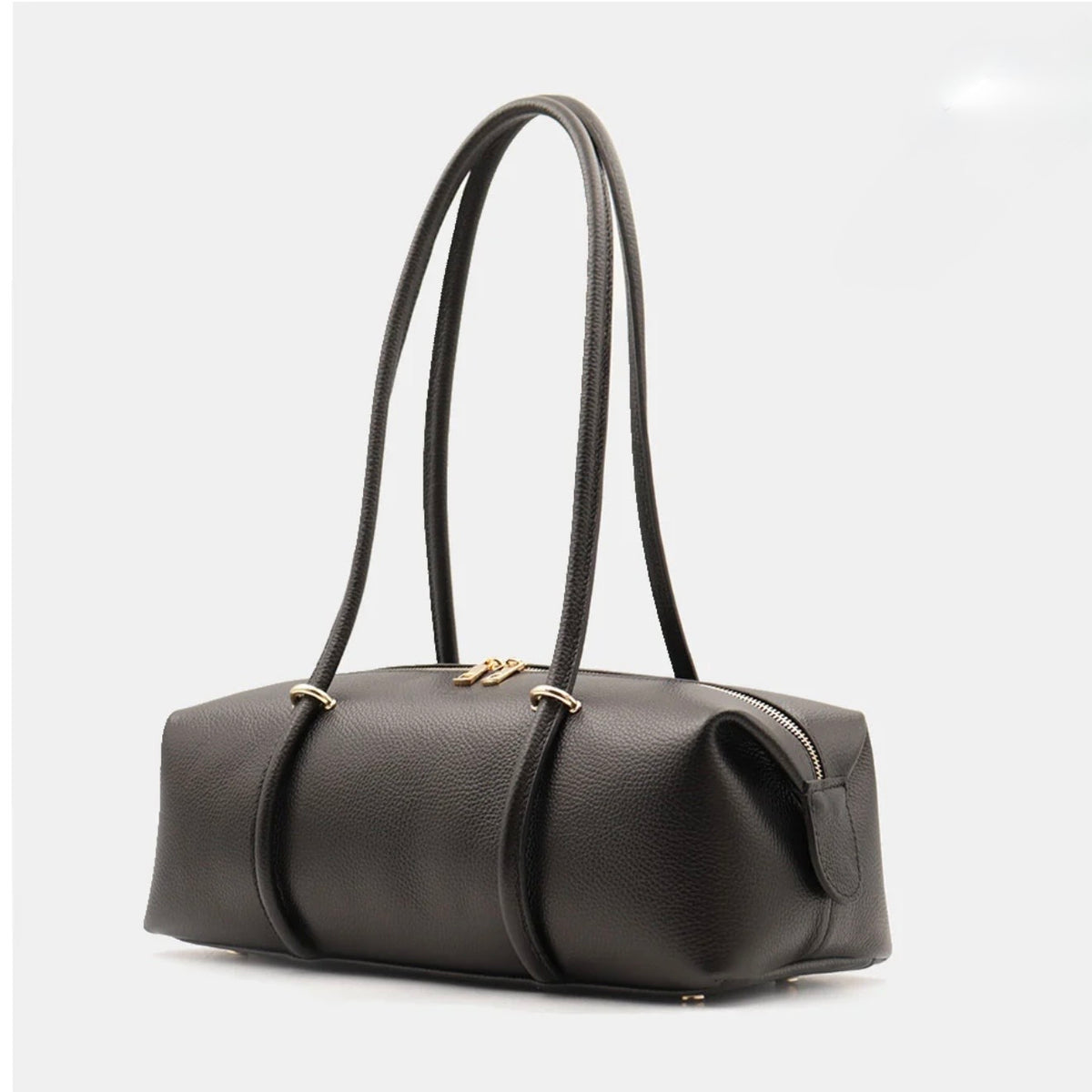 The Milano East-West Leather Barrel Tote