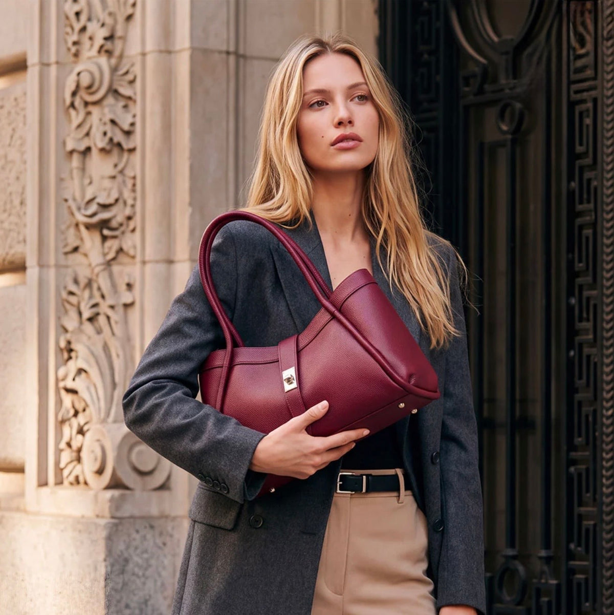 The Lucca Mini Belted Leather Tote | 100% Handcrafted in Italy