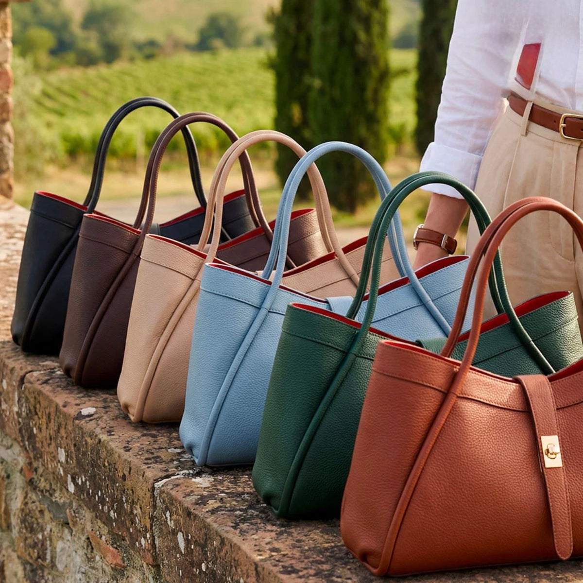 The Lucca Mini Belted Leather Tote | 100% Handcrafted in Italy