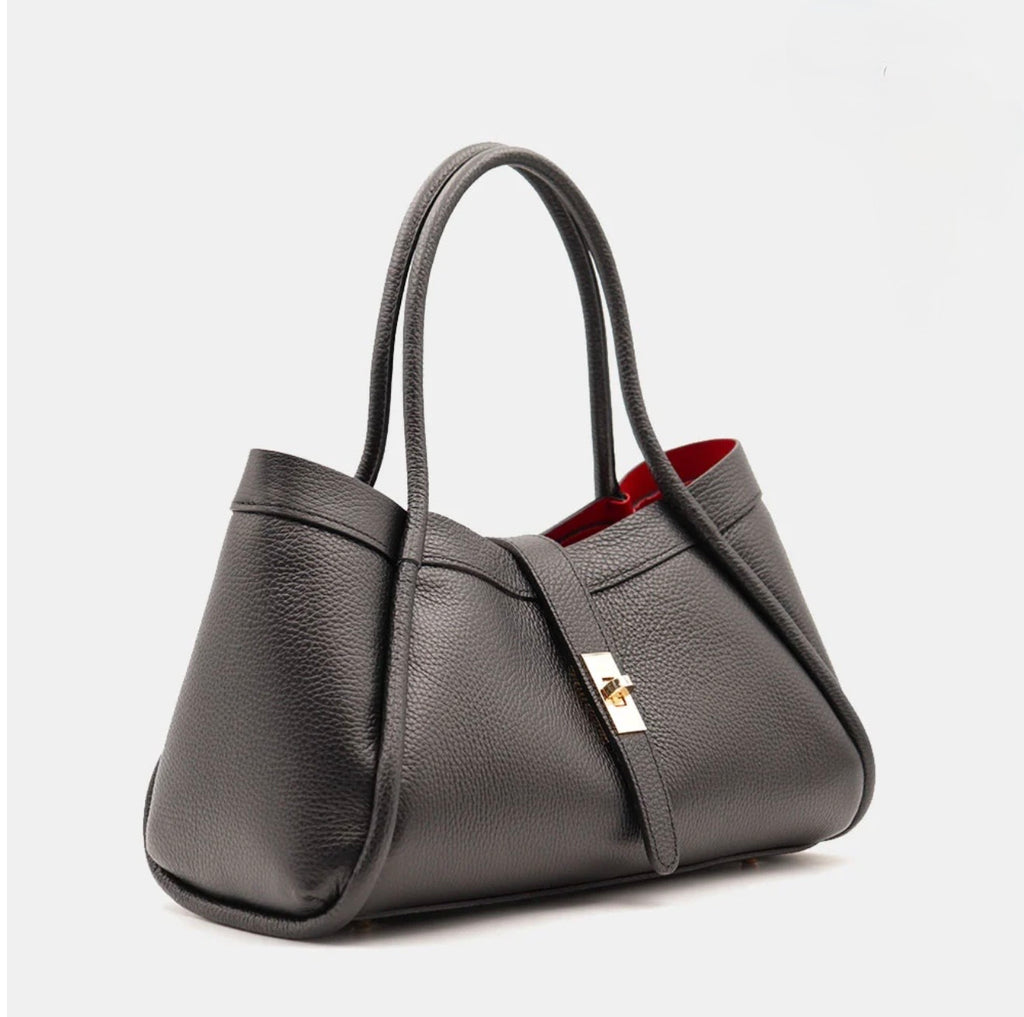 The Lucca Mini Belted Leather Tote | 100% Handcrafted in Italy