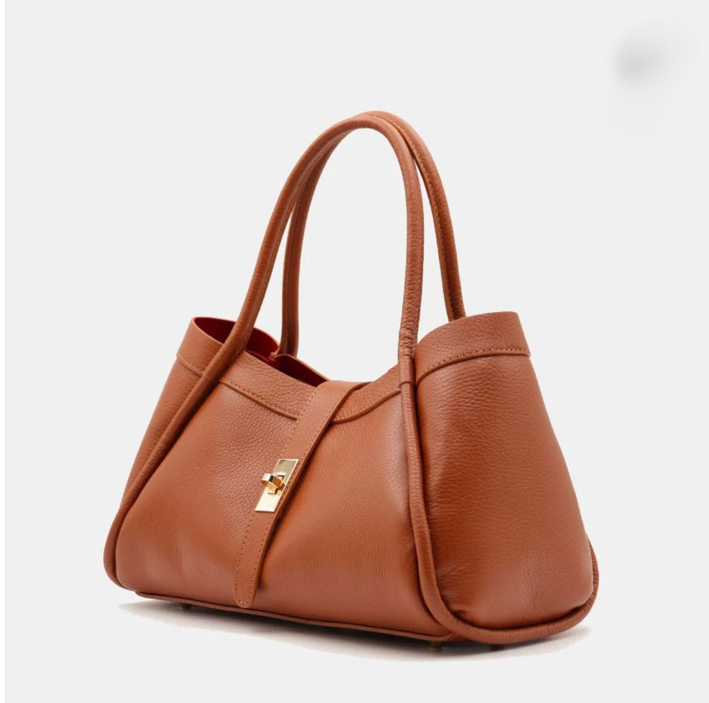 The Lucca Mini Belted Leather Tote | 100% Handcrafted in Italy