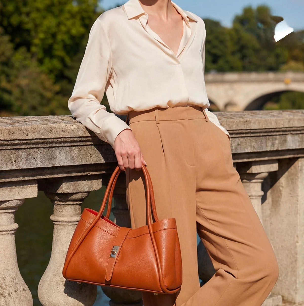 The Lucca Mini Belted Leather Tote | 100% Handcrafted in Italy