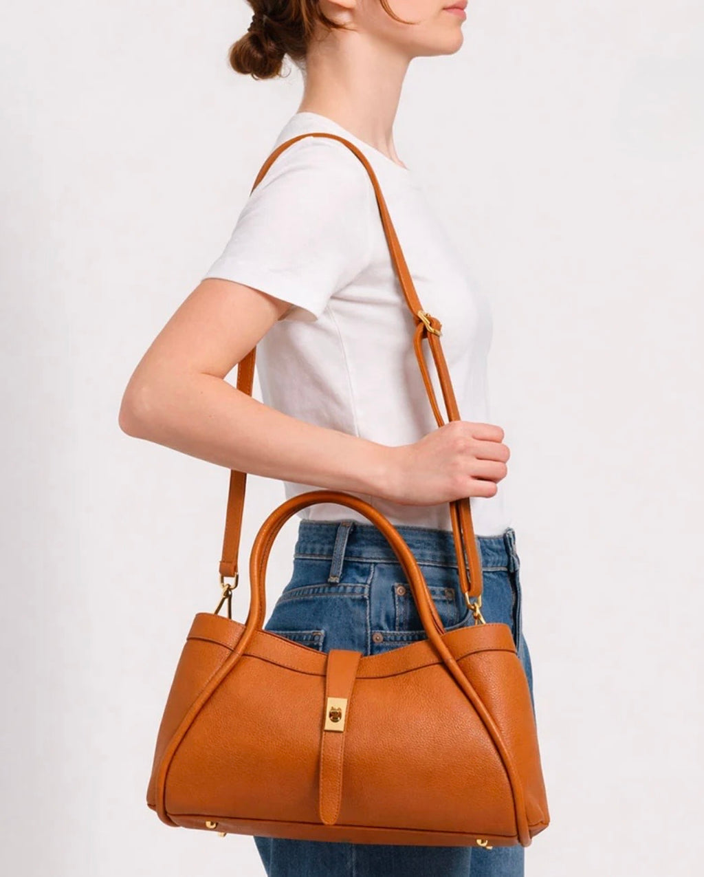 The Lucca Mini Belted Leather Tote | 100% Handcrafted in Italy