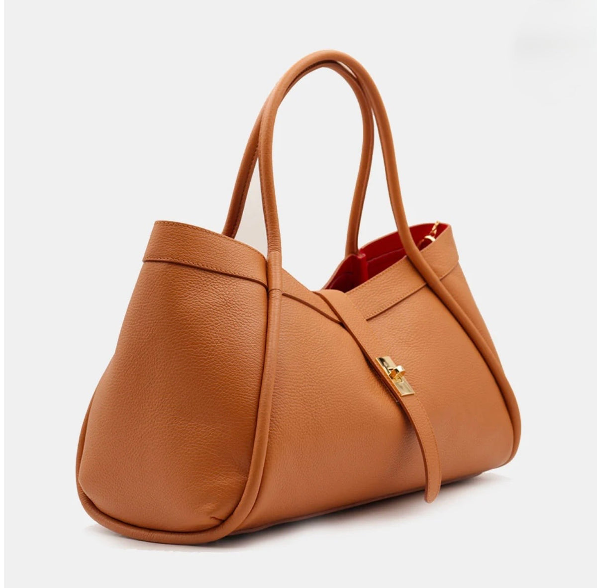 The Lucca Large Belted Leather Tote | 100% Handcrafted in Italy