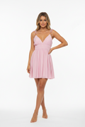 The Capri Smocked Mini Dress (Blush Pink)